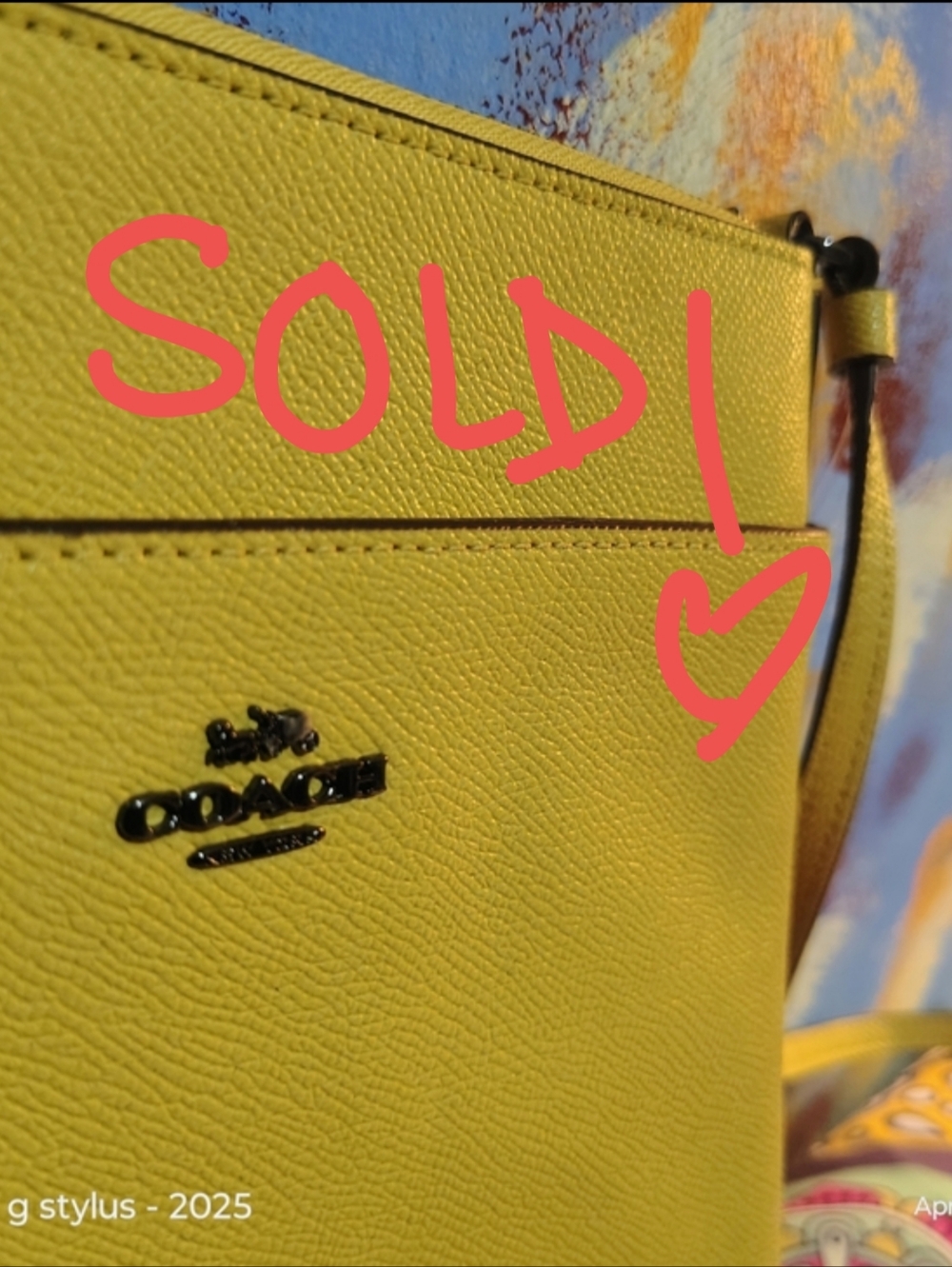 😲🔥🔥 COACH KITT Messenger Crossbody Bag,Made From Yellow Crossgrain Leather 💯